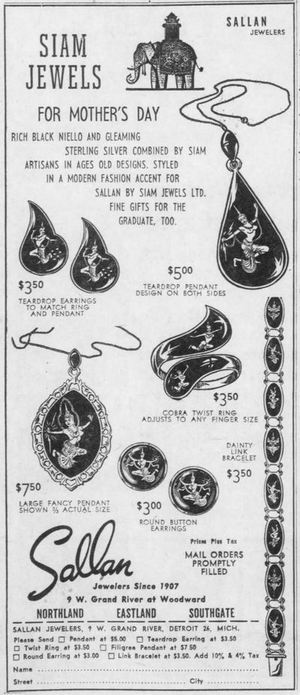 Sallan Jewelers - 1961 Ad